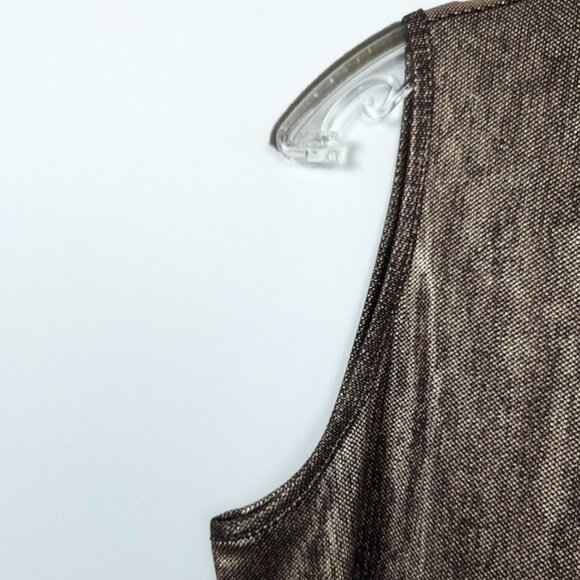 Shimmering CURE Metallic Knit Tank Top in Bronze, Size 2XL - Picture 3 of 9